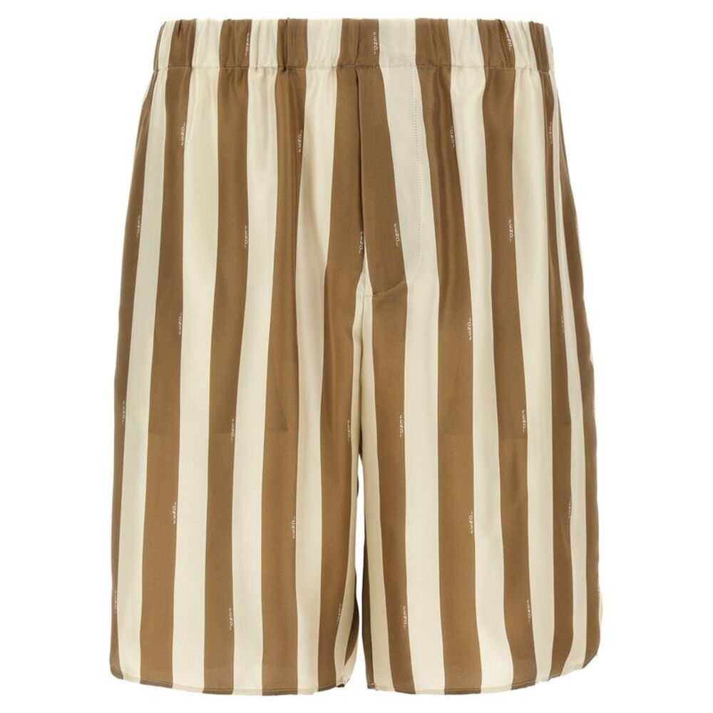 Fendi Beige Silk Bermuda Men's Shorts